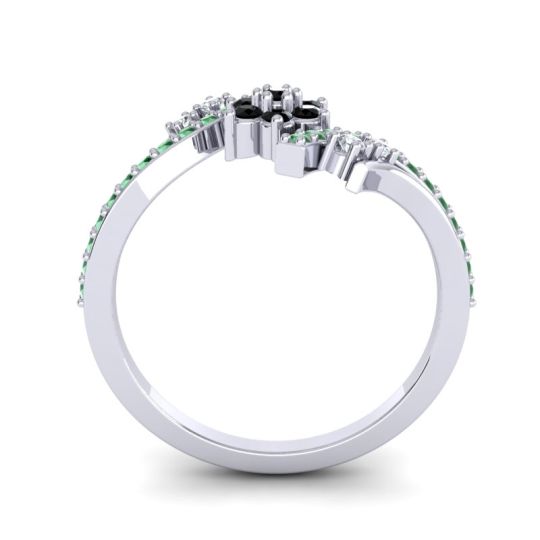 Simple Floral Pave Bypass Anvaya Ring