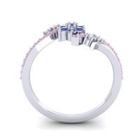 Simple Floral Pave Bypass Anvaya Ring