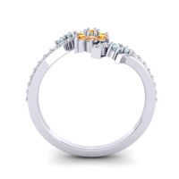 Simple Floral Pave Bypass Anvaya Ring