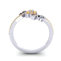 Simple Floral Pave Bypass Anvaya Ring
