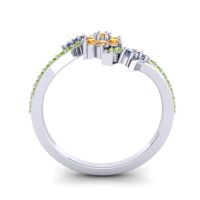 Simple Floral Pave Bypass Anvaya Ring