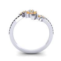 Simple Floral Pave Bypass Anvaya Ring