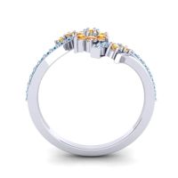 Simple Floral Pave Bypass Anvaya Ring