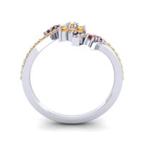 Simple Floral Pave Bypass Anvaya Ring