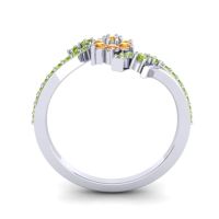 Simple Floral Pave Bypass Anvaya Ring