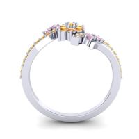 Simple Floral Pave Bypass Anvaya Ring