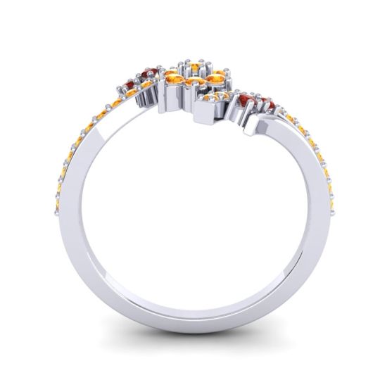 Simple Floral Pave Bypass Anvaya Ring