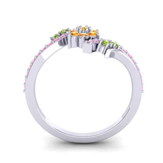 Simple Floral Pave Bypass Anvaya Ring