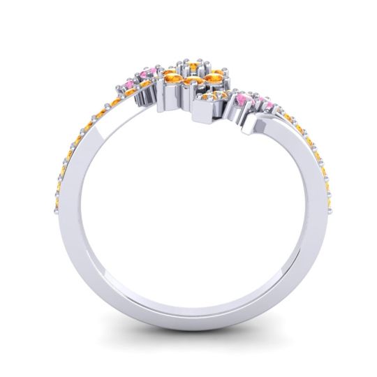 Simple Floral Pave Bypass Anvaya Ring