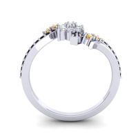 Simple Floral Pave Bypass Anvaya Ring