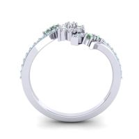 Simple Floral Pave Bypass Anvaya Ring