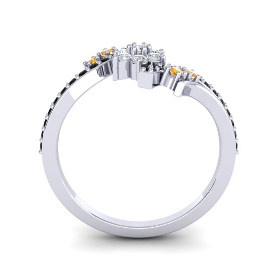 Simple Floral Pave Bypass Anvaya Ring