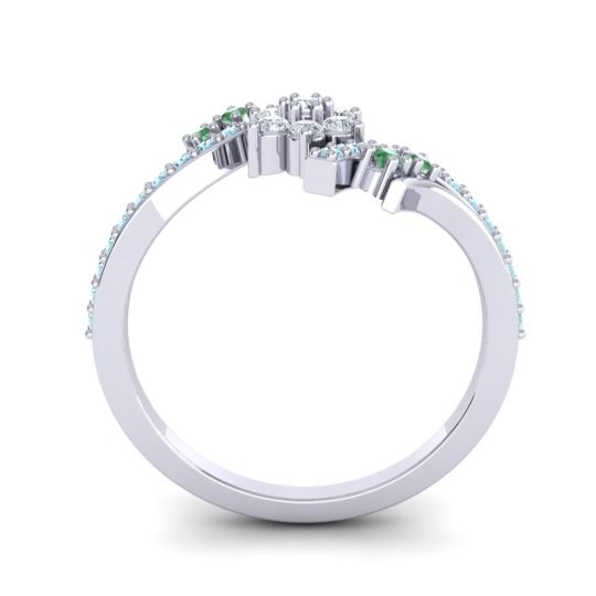 Simple Floral Pave Bypass Anvaya Ring