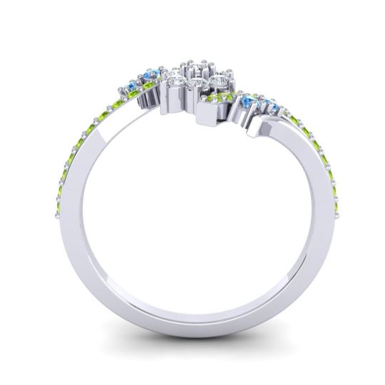 Simple Floral Pave Bypass Anvaya Ring