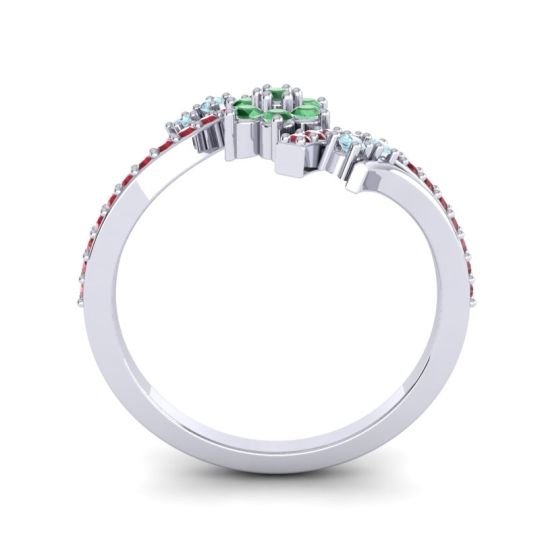 Simple Floral Pave Bypass Anvaya Ring