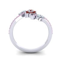 Simple Floral Pave Bypass Anvaya Ring