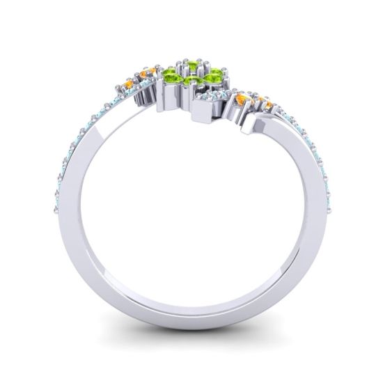 Simple Floral Pave Bypass Anvaya Ring