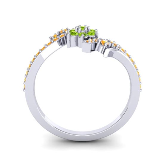 Simple Floral Pave Bypass Anvaya Ring