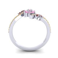 Simple Floral Pave Bypass Anvaya Ring