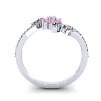 Simple Floral Pave Bypass Anvaya Ring