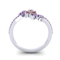 Simple Floral Pave Bypass Anvaya Ring