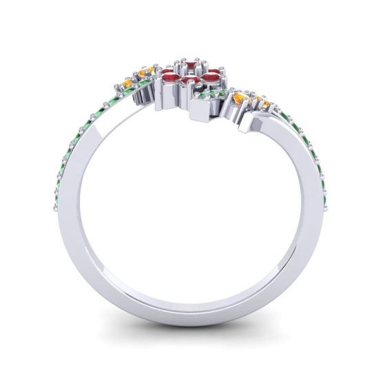 Simple Floral Pave Bypass Anvaya Ring