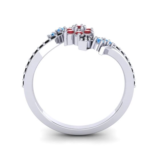 Simple Floral Pave Bypass Anvaya Ring