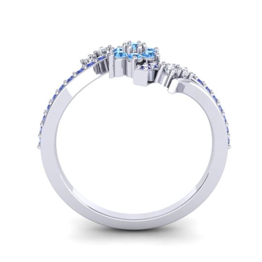 Simple Floral Pave Bypass Anvaya Ring