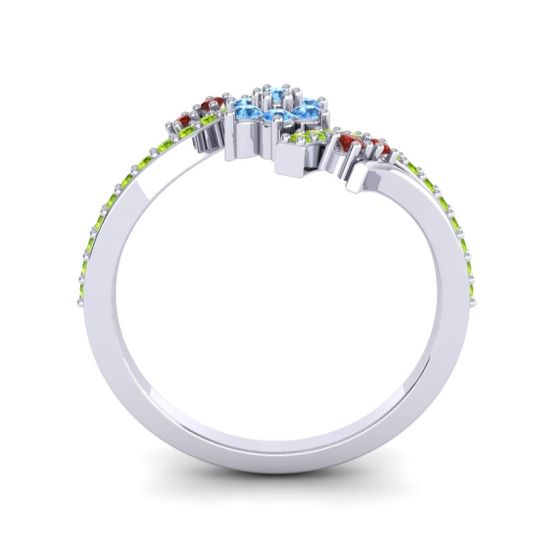 Simple Floral Pave Bypass Anvaya Ring