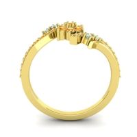 Simple Floral Pave Bypass Anvaya Ring