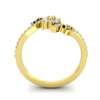 Simple Floral Pave Bypass Anvaya Ring