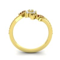 Simple Floral Pave Bypass Anvaya Ring