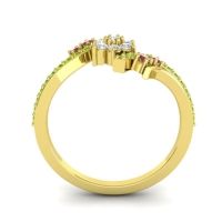 Simple Floral Pave Bypass Anvaya Ring