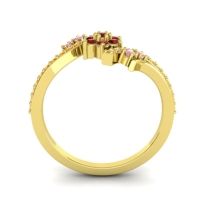 Simple Floral Pave Bypass Anvaya Ring