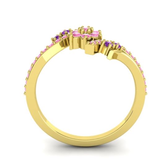 Simple Floral Pave Bypass Anvaya Ring