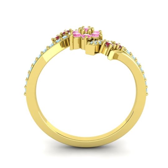 Simple Floral Pave Bypass Anvaya Ring