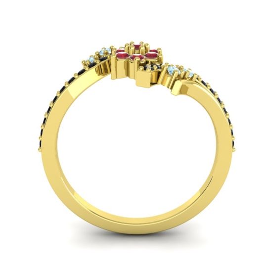 Simple Floral Pave Bypass Anvaya Ring