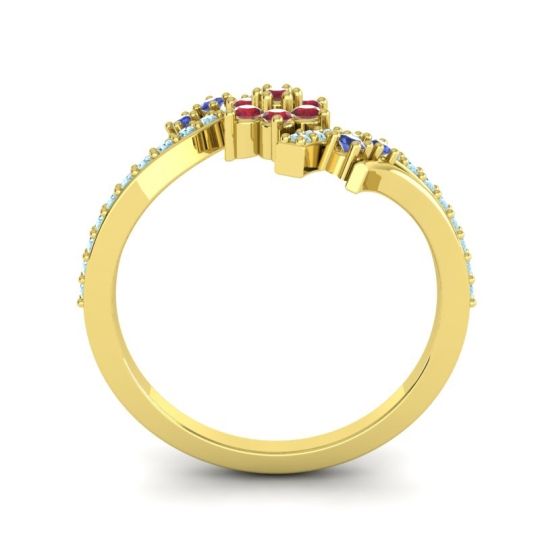 Simple Floral Pave Bypass Anvaya Ring