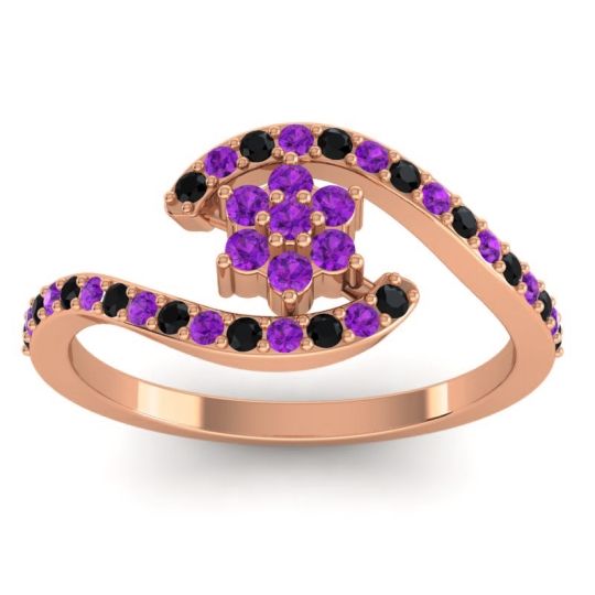 Simple Floral Pave Bypass Plava Ring