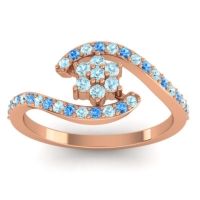 Aquamarine Fashion Ring In 18K Rose Gold With Swiss Blue Topaz – Plava Simple Ring