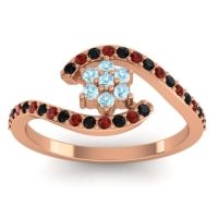 Simple Floral Pave Bypass Plava Ring