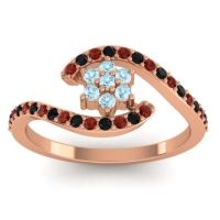 Simple Floral Pave Bypass Plava Ring
