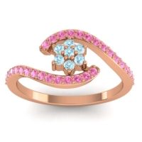 Aquamarine Fashion Ring In 18K Rose Gold With Pink Tourmaline – Plava Simple Ring