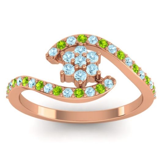 Simple Floral Pave Bypass Plava Ring
