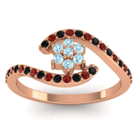Simple Floral Pave Bypass Plava Ring