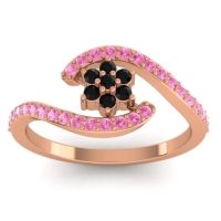 Black Onyx Fashion Ring In 18K Rose Gold With Pink Tourmaline – Plava Simple Ring