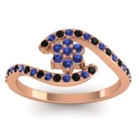 Blue Sapphire Fashion Ring In 18K Rose Gold With Black Onyx – Plava Simple Ring