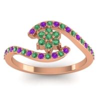 Emerald Fashion Ring In 18K Rose Gold With Amethyst – Plava Simple Ring