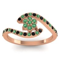 Emerald Fashion Ring In 18K Rose Gold With Black Onyx – Plava Simple Ring