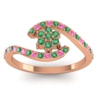 Emerald Fashion Ring In 14K Rose Gold With Pink Tourmaline – Plava Simple Ring